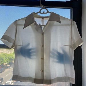 Hannah Kristina Metz - Cathy’s hand blouse. Silk. Crop top. Size S